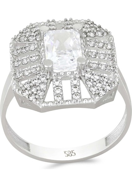 Altın Baget Taşlı Tektaş Yüzük T063491