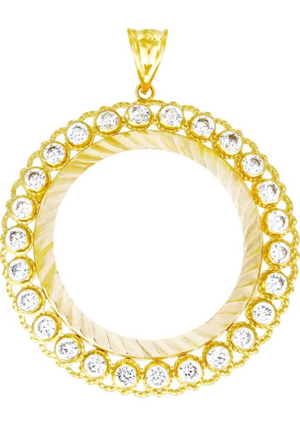 2,5'luk Altın Çerçeve Kolye Ucu T068007