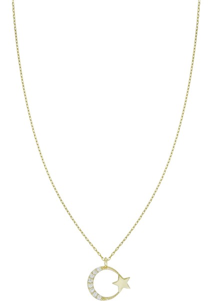 Altın Ay Yıldız Kolye T074160