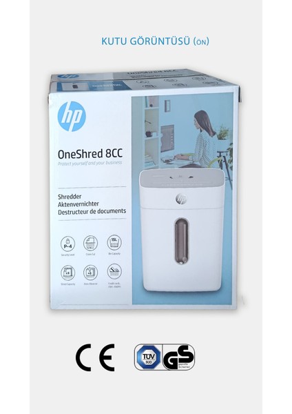 OneShred 8CC Evrak İmha Makinesi / Kağıt Kırpma Makinesi - Çapraz/konfeti kesim -5mm x 18mm-15lt