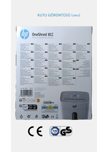 OneShred 8CC Evrak İmha Makinesi / Kağıt Kırpma Makinesi - Çapraz/konfeti kesim -5mm x 18mm-15lt