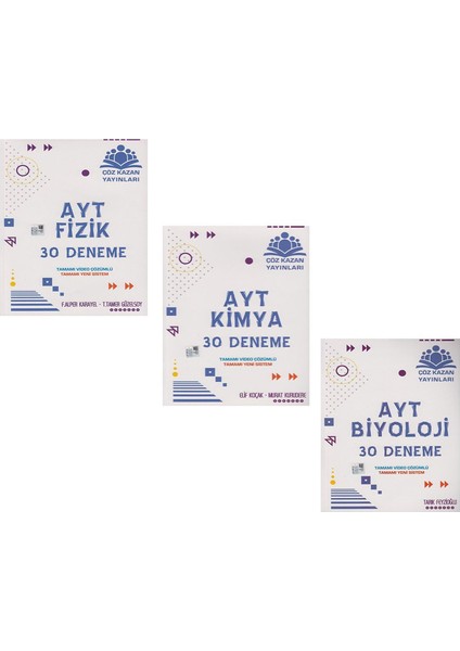 Ayt Fizik Kimya ve Biyoloji Deneme Seti 3 Kitap