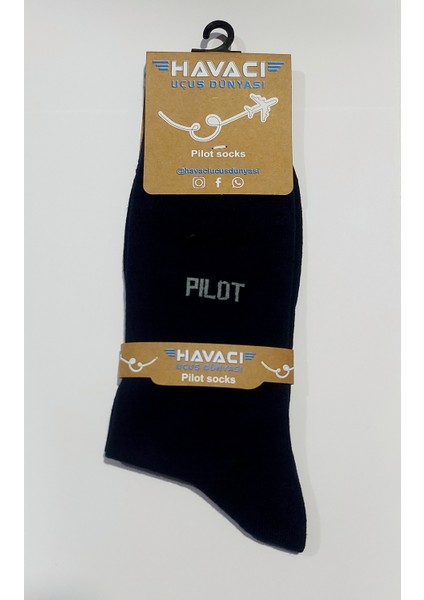 Pilot Işlemeli Bambu Çorap