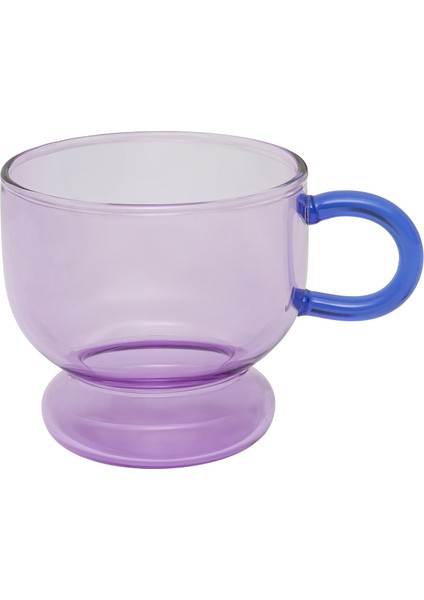 Renkli Kulplu Cam Bardak - Mor fırsatları