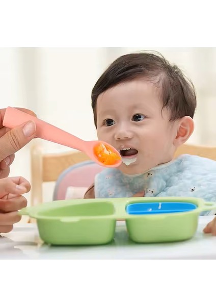 Premium BPA Free Silikon Mama Kaşığı - Güvenli Bebek Beslenme - Kolay Temizlik - 6+ Ay / Gri Renk modelleri