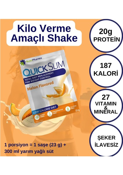 Quick Slim Kavun Aromalı Öğün Tozu-30 Sase
