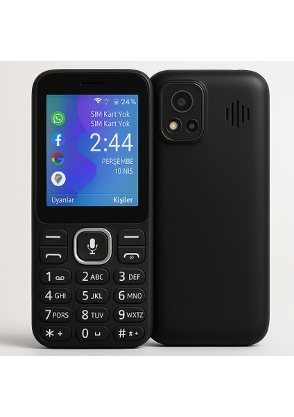 Tuşlu Cep Telefon,Siyah,Watsaplı, Facebook, Wi-Fi, Bluetooth, Kamera, Çift Sım, Fm Radyo