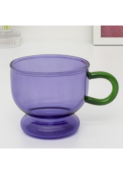 Renkli Kulplu Cam Kupa modelleri