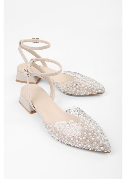 Kadın Rhea Ten Cilt Taşlı Babet