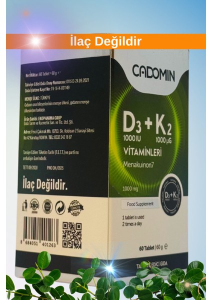 D3+K2 Vitaminleri 60 Softjel Kapsül