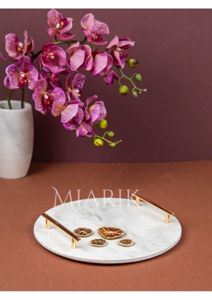 Dekoratıf Beyaz Mermer Sunum Nısan Tepsısı fiyatları
