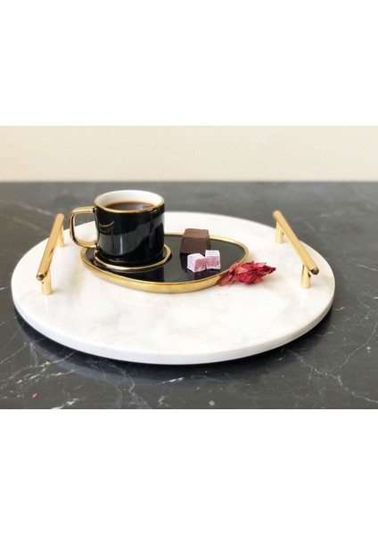 Dekoratıf Beyaz Mermer Sunum Nısan Tepsısı modelleri