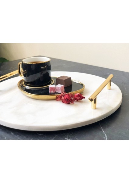 Dekoratıf Beyaz Mermer Sunum Nısan Tepsısı indirimleri