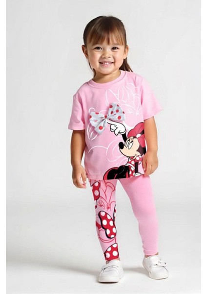 Mnn Ms Fiyonk Detaylı Kız Çocuk Taytlı takım - Pembe modelleri