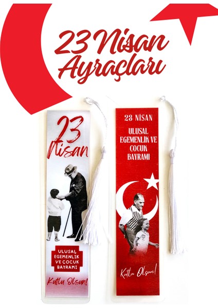 23 Nisan'a Özel Kitap Ayraçları (16,5 x 4,5 Cm)