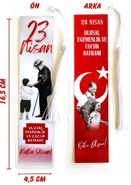 23 Nisan'a Özel Kitap Ayraçları (16,5 x 4,5 Cm)