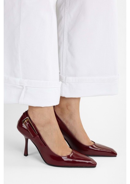 Kadın Myra Bordo Rugan Kemer Tokalı Stiletto fiyatları