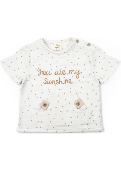 Erkek Bebek Müslin Ekru T-Shirt ve Şort Takımı modelleri