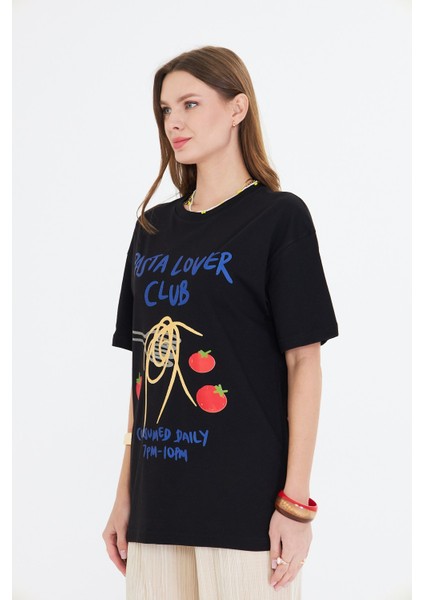 Makarna Aşıkları Için Tasarlanmış %100 Pamuk Comfort Kadın Tişört indirimleri