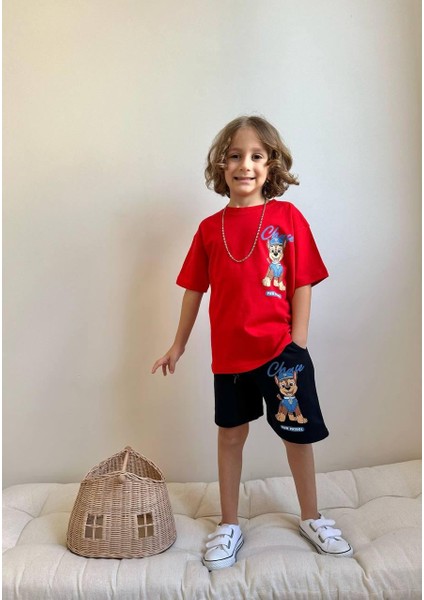 Yigit Butik Baskılı Şortlu Erkek Çocuk Alt Üst Takım