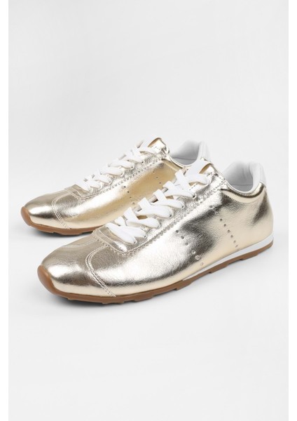 Kadın Taren Altın Parlak Sneaker