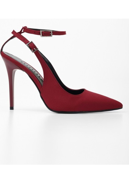 Kadın Mila Bordo Zara Saten Kemerli Bilekten Bağlı Stiletto fiyatları