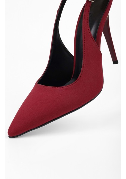 Kadın Mila Bordo Zara Saten Kemerli Bilekten Bağlı Stiletto fırsatları
