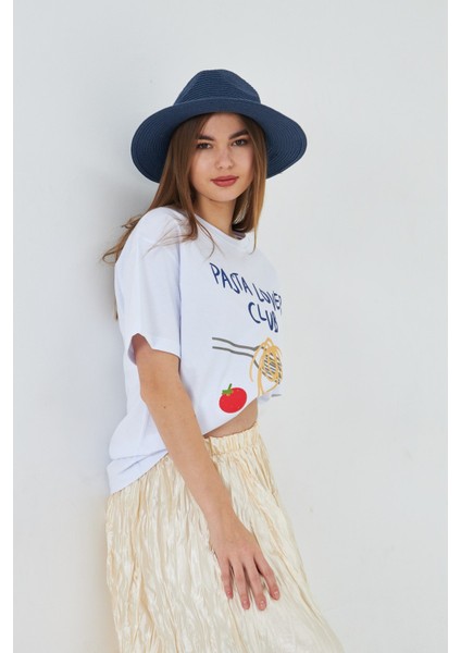 Makarna Aşıkları Için Tasarlanmış %100 Pamuk Comfort Kadın Tişört