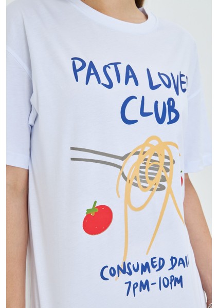 Makarna Aşıkları Için Tasarlanmış %100 Pamuk Comfort Kadın Tişört modelleri