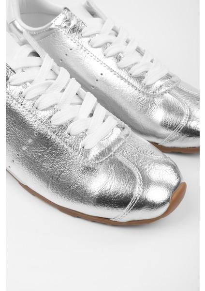 Kadın Taren Gümüş Parlak Sneaker modelleri