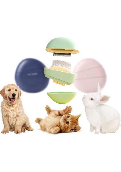 Kedi Bakım Seti Banyo Fırçası 3in1 Evcil Hayvan Temizleme Kiti Masaj Tarağı Seyahat Seti