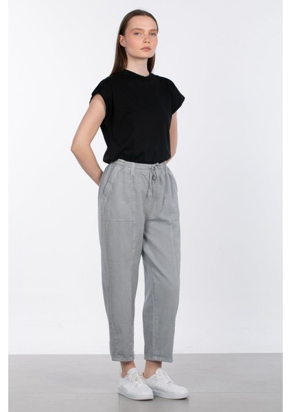 Düşük Kol Basic T-Shirt - Siyah