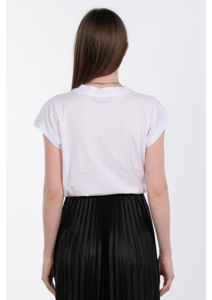 Düşük Kol Basic T-Shirt - Beyaz indirimleri