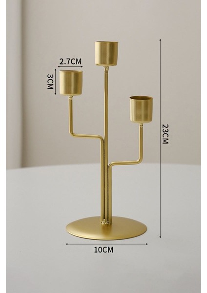 3 Lü Metal Asimetrik Gold Şamdan Dekoratif Mumluk CIN994SR fiyatları