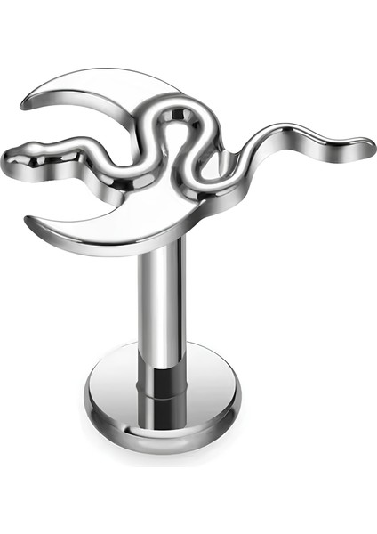 F136 Titanyum Yılan Model Tragus Piercing - Helix Piercing