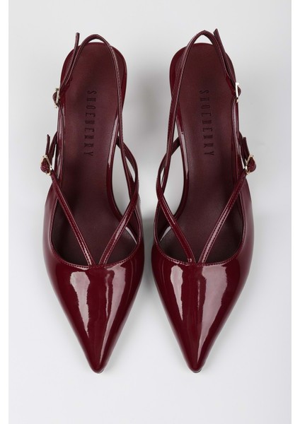 Kadın Eilish Bordo Rugan Stiletto