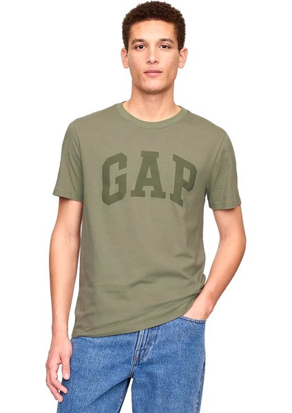 V-Everyday Soft Basıc Logo Yeşil Erkek T-Shirt 856659018