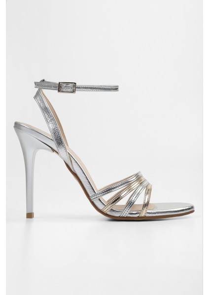 Kadın Kiara Gümüş Altın Parlak Topuklu Ayakkabı modelleri