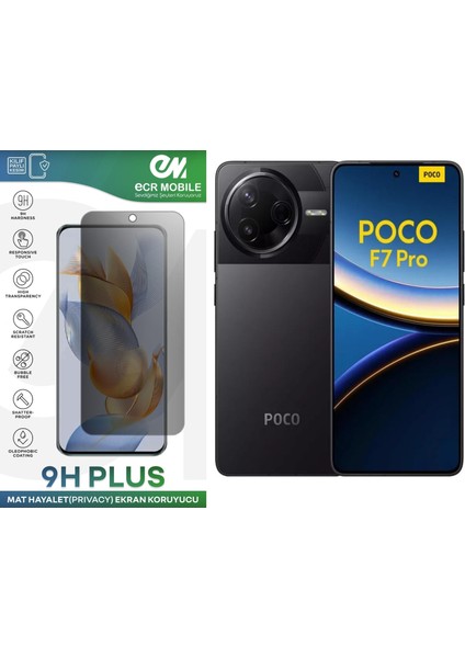 Poco F7 Pro Ekran Koruyucu Tam Uyumlu 9h Esnek Nano Kırılmayan Mat Hayalet(Privacy)