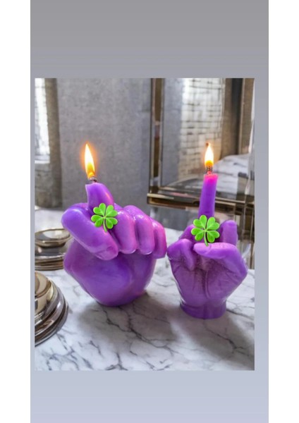 Aresmumatölyesi Mor Orta Parmak Nah Çeken El Mum Seti fiyatları