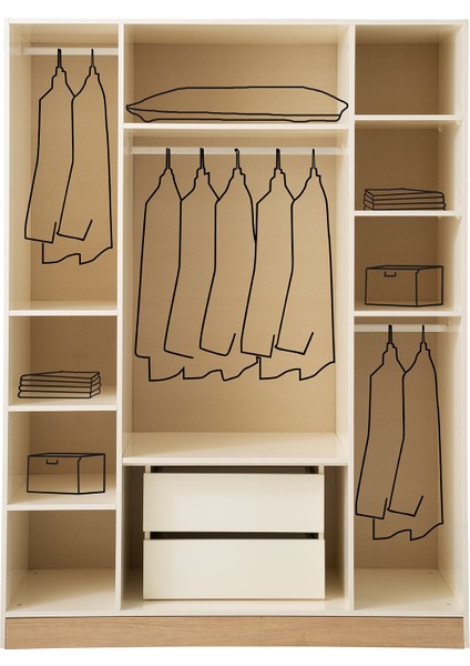 Antik Mdf 4 Kapılı Dolap