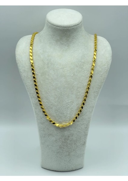 22 Ayar Kaplama Arpa Zincir Kolyе – 60 cm