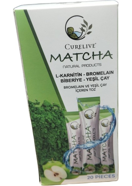 Matcha Çayı Detox Bromelain Elma Aromalı Detox Burner Form Maça Çayı