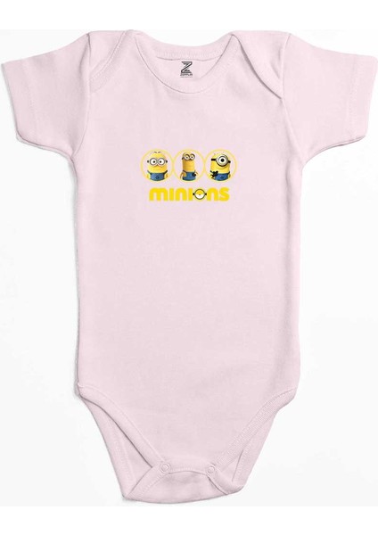 Minions Triple Character Siyah Pembe Body Zıbın