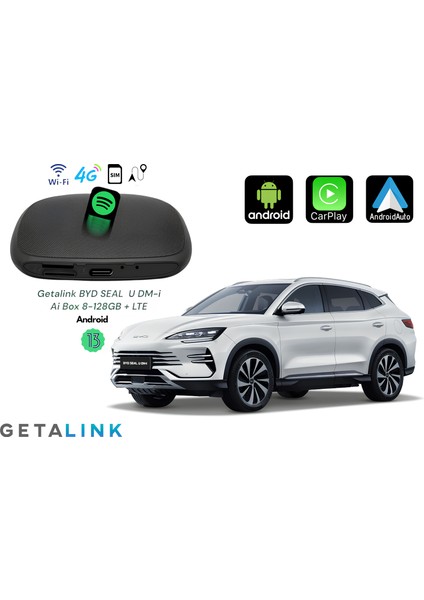 BYD SEAL 8-128GB Ai Box Hareket Halinde Video Izleme Youtube + Netflix + ANDROID13 + LTE