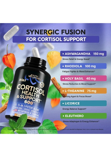 Nutraharmony Cortısol Healt Support - 11-In-1 Supplement 600MG 60 Capsul.abd Menşei