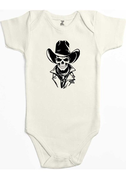 Mr. Kovboy Ekru Renk Bebek Body Zıbın
