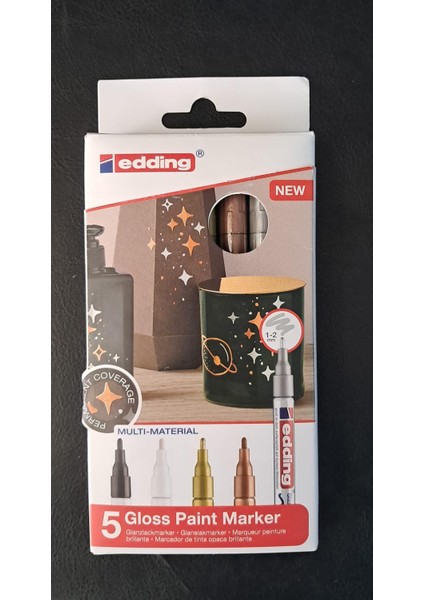 Edding 751 Örtücü Boya Kalem Seti 5'li + Metalik Tonlar