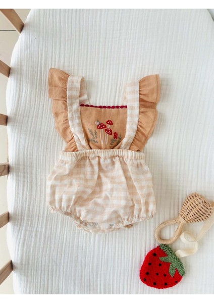 Mantar Nakışlı Romper