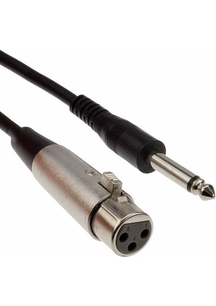 G-526V Siyah 6.3mm Mono Erkek Canon Dişi 4 Metre Mikrofon Ara Kablosu Xlr Soketli Hazır Kablo